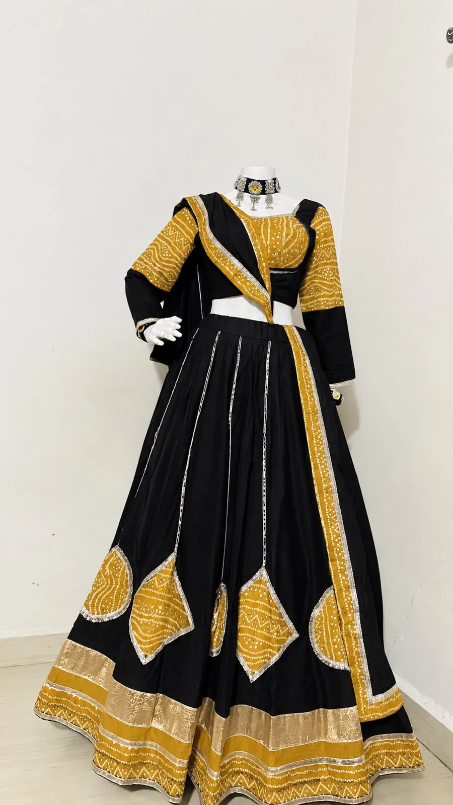 SM.19 Midnight Mustard – Black & Yellow Bandhej Chaniya Choli
