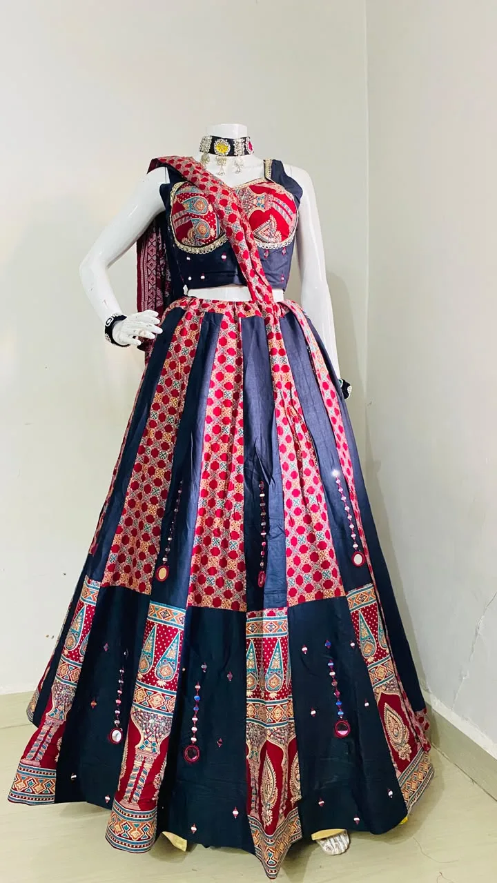 Whispers in Black with the touch of matte maroon ajrak